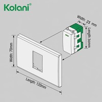 Interruptor de Pared Modular Kolani 120 de Una Vía, Marca Kolani, Panel de Control de Lámpara Iluminado de 1 Botón, Empotrado