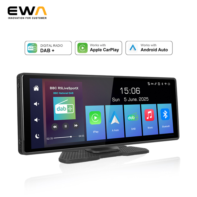 Portable 10.26inch IPS Screen CarPlay Android Auto Built-in DAB Digital Broadcasting Android System USB Support Multi-Language