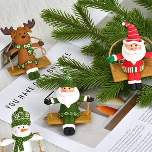Factory Wholesale Small Indoor <b>Christmas</b> Ornament <b>Decorations</b> Claydough Santa Snowman <b>Elf</b> Pendant in Box - Product Image 3