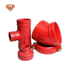 Sắt dễ uốn rãnh phụ kiện đường ống <span class=keywords><strong>Tee</strong></span> đỏ cho đường ống tất cả các ổ cắm Tees - Product Image 2