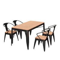 Ensemble de chaises de table à manger d'extérieur moderne étanche au soleil pour terrasse café barbecue restaurant pour hôtels écoles villas loisirs
