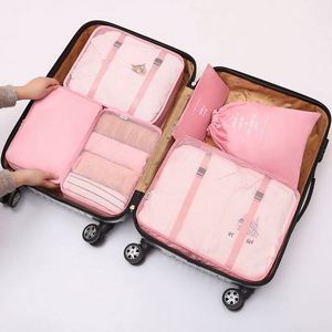 Organiseur de valise pliable avec logo personnalisé, ensembles de cubes de compression pour l'emballage, sac de rangement pour bagages de voyage - Product Image 1