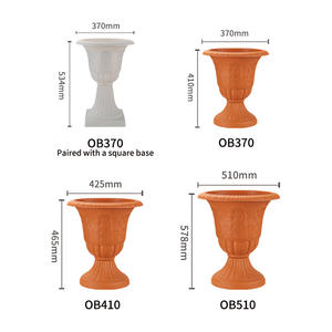 <span class=keywords><strong>Macetas</strong></span> Decorativas Altas, Ligeras y Duraderas para Jardín o Patio de Hotel, Diseño Artístico en Forma de Copa Irregular, Material PP - Product Image 3
