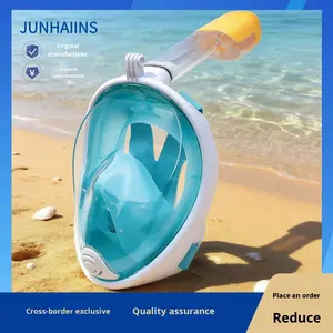 Masque de <span class=keywords><strong>plongée</strong></span> intégral pour enfants, type enfichable, en silicone, anti-buée, vision HD, pour snorkeling, offre exclusive transfrontalière - Product Image 2