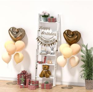 Échelles de couverture en bois personnalisées pour la chambre Porte-couverture à 6 niveaux Porte-couverture penché au mur Étagères d'échelle de couette en bois blanc - Product Image 3