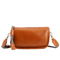 Sac à bandoulière en cuir pleine fleur pour femme, fermeture à glissière unique, sacoche décontractée en cuir véritable, sac à main tendance