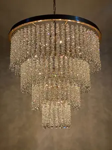 Amerikaanse Indoor Stijl Kristal Verlichting Luxe Villa Woonkamer Eetkamer Slaapkamer Decoratie 4-Laags Kroonluchter
