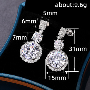 Orecchini Rotondi Scintillanti per Donne, Eleganti Gioielli da Orecchio alla Moda - Product Image 5