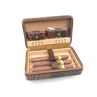 Humidor à cigares portable professionnel en cuir, fabriqué à la main en cuir véritable et en cuir PU, étui à cigares