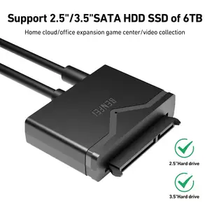 BENFEI محرك أقراص صلبة محول من SATA إلى USB 3.0، USB 3.0 إلى SATA III متوافق مع أقراص صلبة HDD/SSD مقاس 2.5 و 3.5 بوصة مع 12 قطعة محرك أقراص صلبة