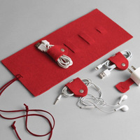 Estuche Organizador de Cables de Algodón y Lino Personalizado, Protector de Cables para Auriculares y Cargadores, Compartimentos para Equipos Digitales 3C