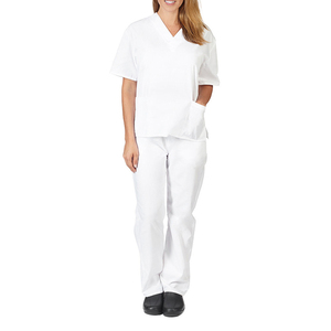 Trajes médicos profesionales con cuello en V para uniformes de hospital de dos bolsillos delanteros para mujer, conjuntos de exámenes médicos de enfermería - Product Image 1