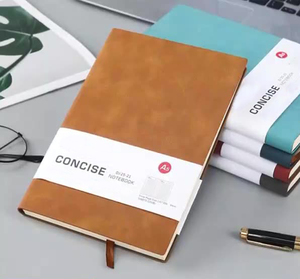 Wholesale Factory Direct A5 Retro Simple Office Notebooks/Diary Leather Cover Hardcover <b>Sewing</b> Binding 80 Sheets Promotion Use - Product Image 2