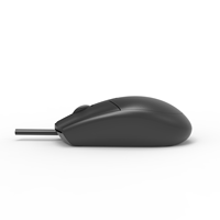 Mouse berkabel OAK910 Mini, tetikus optik berkabel 1000dpi hitam USB untuk Laptop