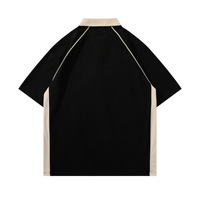 Sudadera americana Calidad de lujo Unisex Color Blocking Chenille Bordado Polo Camiseta para hombres