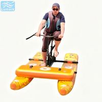 Vélo aquatique gonflable à ponton plat, 1 place, cadre en aluminium avec tapis flottant avant, idéal pour la navigation fluviale, rangement facile, de Chine, Lumark