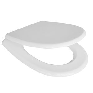 Siège de toilette allongé à dégagement rapide pour Cesame Aretusa Vase, fermeture douce, charnière en C moderne, en plastique PP blanc pour salle de bain - Product Image 2