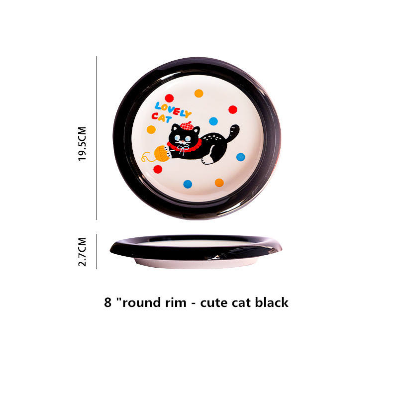 Black 8-inch round rim. - Cute cat