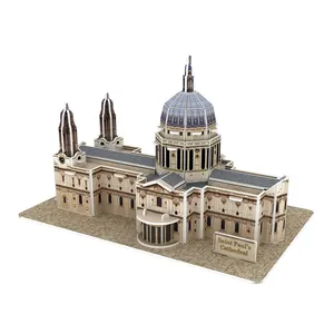 41 PCS St. Pauls Cathedral Model 3D Teka-teki Kertas Katedral untuk Anak-anak