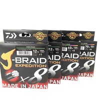Ligne de pêche tressée Daiwa 2024 originale, 150m 300m 8lb 70LB Expedition X8 J-braid Grand Pe 8 brins, fabriquée au Japon