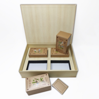 Caja de Regalo Rígida Corrugada Personalizada al por Mayor para Almacenamiento de Té con Forro de Esponja y Grabado, Juego de Té de 4 Frascos, Empaque de Lujo