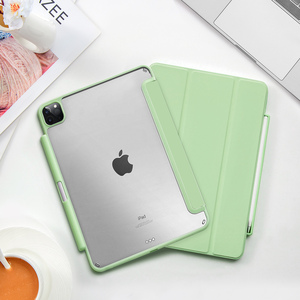 Étui rigide en acrylique PU pliable pour iPad Pro 12,9 pouces (3e/4e/5e/6e <span class=keywords><strong>génération</strong></span>) – Ultra fin, transparent, anti-jaunissement, avec emplacement pour stylet et fonction Smart Sleep/Wake - Product Image 1