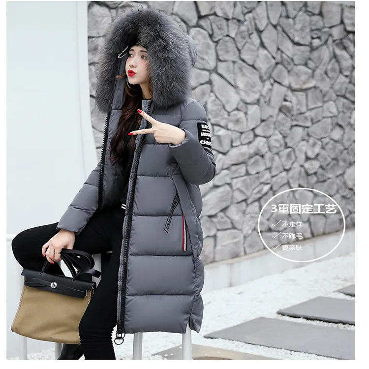 2021 Fashion Women Winter Coat Long Slim Thicken Warm Jacket Down Cotton Padded Jacket Outwear Parkas