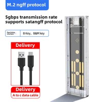 M.2 NVME SATA Dual Protocol SSD, kandang USB 3.1 3.2 Gen 2 10Gbps 2TB eksternal PCIE SATA NGFF M2 Tipe C SSD