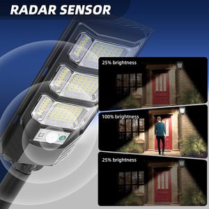 ไฟถนนโซลาร์เซลล์ LED กลางแจ้ง ความสว่างสูง 6000K กันน้ำ IP65 สำหรับถนน เปิด-ปิดอัตโนมัติ ตั้งแต่พลบค่ำถึงรุ่งเช้า 800W/1000W/1200W - Product Image 4