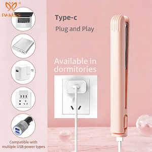 Pakiss Lisseur et boucleur de cheveux en céramique 2 en 1, mini fer à friser de voyage pour femmes, rechargeable par USB - Product Image 2