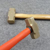 Martillo octogonal pequeño Zhiwei TR02H a prueba de explosiones, antimagnético, con cabeza de latón, mango de plástico, sin chispas, de acero y bronce, industrial