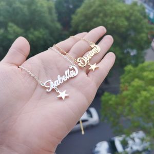 Collana con Ciondolo Personalizzato Qiuhan in Acciaio Inox a Forma <span class=keywords><strong>di</strong></span> <span class=keywords><strong>Stella</strong></span> e Luna, Gioiello Inciso su Misura, Regalo per Compleanno e San Valentino - Product Image 3