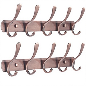 New Arrival Double Tier Wall Mounted Stainless Steel Coat Hat Towel <b>Rack</b> with Hooks Multi Use Storage Organizer <b>Kitchen</b> Bathroom - Product Image 2