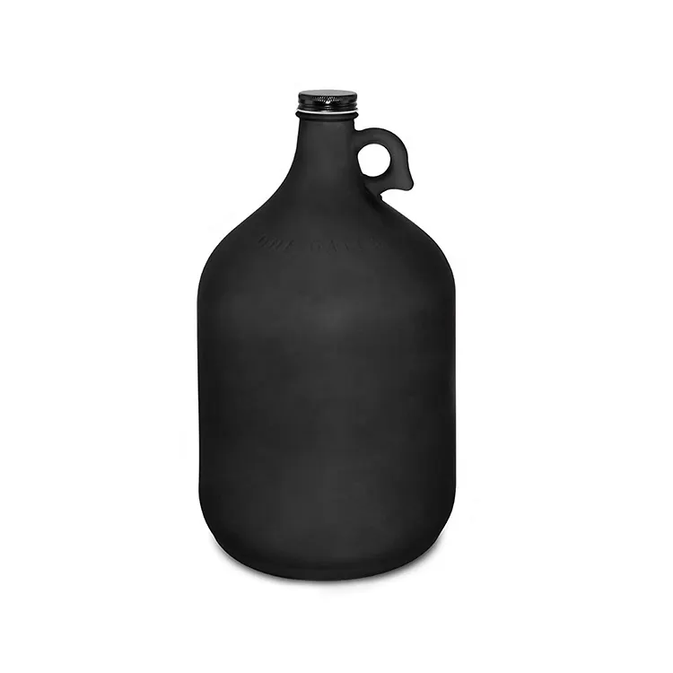 Hot koop 1L 2L zwart glas bier fles glas growlers voor bier