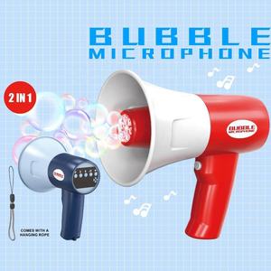 Jouet machine à bulles avec microphone 2 en 1 pour enfants, enregistrement, chant, fabrication de bulles, haut-parleur à bulles d'été en plein air avec lumière LED et musique - Product Image 3