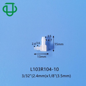 Jiyou Food Grade <b>PP</b> Plastic 90 Degree L Shape Reducing Elbow Hose Connector Pagoda Type White - Product Image 3