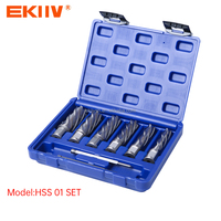 EKIIV 11 pièces HSS 12-27mm * 35/50mm Outil de découpe annulaire de haute qualité, foret magnétique, coupe-trou annulaire, fraise HSS