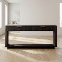 Meuble de salon de style villa industrielle moderne, console d'entrée en bois avec dossier de canapé en bois massif et tiroirs