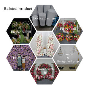 Columnas de Flores Artificiales de Seda Rosa y Blanca, Realistas y Modernas, Personalizables, para Decoraciones y Telones de Fondo de Bodas en Interiores y Exteriores - Product Image 5