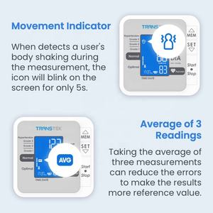 TRANSTEK mesin BP lengan atas, monitor tekanan darah otomatis elektronik digital dengan kapasitas memori 2*199 + tamu - Product Image 6