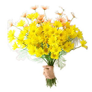 Bouquet de fleurs artificielles en soie Kch, marguerites blanches, jaunes et roses, réalistes, pour mariage et décoration intérieure - Product Image 5