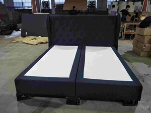 Lujosa <span class=keywords><strong>cama</strong></span> Boxspring de diseño moderno, cómodo marco de madera convertible con camas acolchadas de Estilo <span class=keywords><strong>continental</strong></span> - Product Image 4