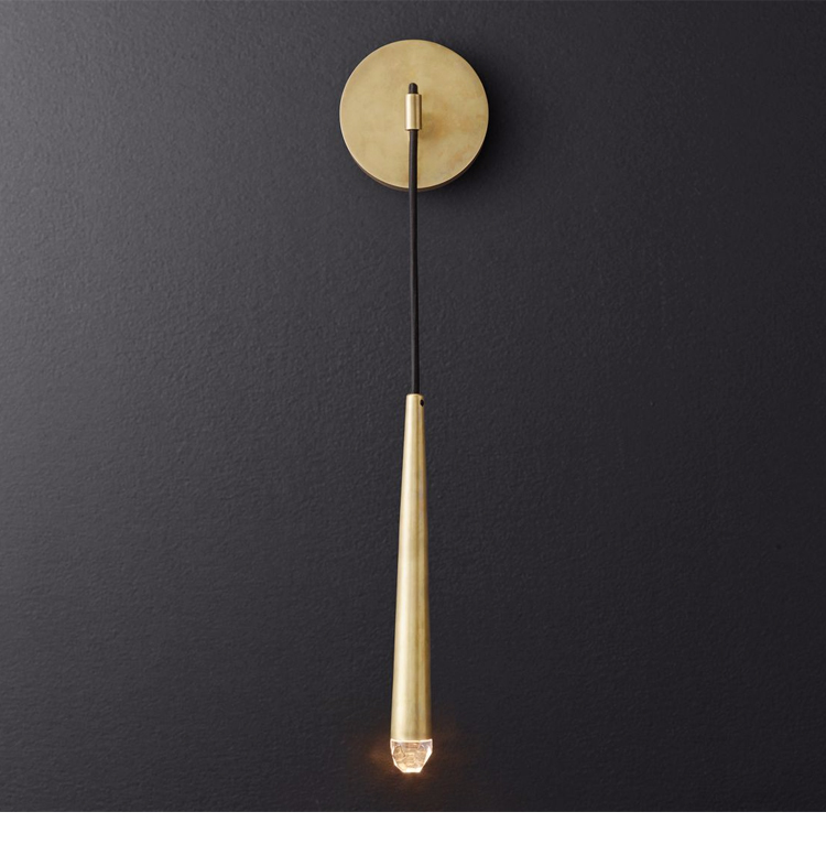 Nordic european modern bedroom living room led wall bracket metal gold copper tube wall lamp hotel indoor simple wall sconce