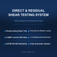 Système de cisaillement résiduel direct BTU 5kN à mouvement alternatif ASTM D3080 D6467 D7608 ISO 17892-10 BS 1377-7 Module de cisaillement ultra-large pré-encadré