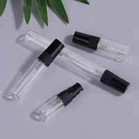 Flacon pulvérisateur vide en verre transparent de 2 ml, 2,5 ml, 3 ml, 5 ml, 7 ml, 10 ml, mini atomiseur, flacon échantillon de parfum avec bouchon doré, argenté ou noir