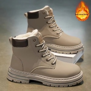 Stivali da Uomo Invernali in Pelliccia Sintetica, Caldi, con Suola in PVC, <span class=keywords><strong>Scarpe</strong></span> Basse a Cilindro, Stile Retrò Desert Wolf Warriors per Esterni - Product Image 1