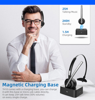 Casque Bluetooth à réduction de bruit pour centre d'appels M97 2024 NOUVEAU, avec microphone, casque Bluetooth sans fil personnalisé