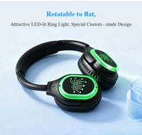 Headset Pesta Senyap 3-Kanal CE/FCC/ROHS UHF Soft Cuffie Bass Boost HIFI LED Nirkabel & Transmitter