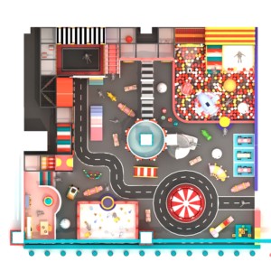 Aire de jeux intérieure colorée avec piscine à balles, toboggan, tunnel et manège pour enfants - Product Image 5