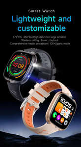 Montre connectée HT31 1,72 pouces pour femmes et couples, bracelet de sport extérieur IP67 avec lampe torche, suivi du sommeil, design carré tendance - Product Image 3